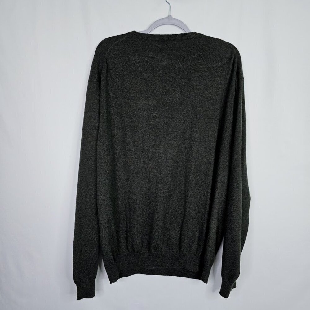 CHAPS RALPH LAUREN Men's Pullover Sweater Size XL CHARCOAL GRAY Cotton Cashmere - Picture 7 of 7